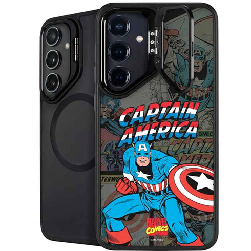 Marvel Classic Comics Captain America Vintage Galaxy S25 Kickstand Case